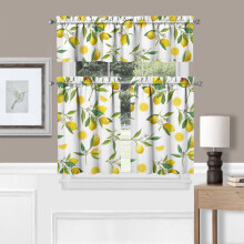 Lemon Kitchen Curtains Set – 3-Piece, 54x36", Lemon Summer Decor for Kitchen, Living Room & Bedroom