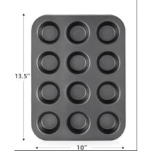 Muffinform mit 500 Papierförmchen, Antihaft-Muffinform zum Backen, Premium-Käsekuchenform für 12 Stück – Dunkelgrau