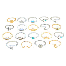 95St Assorti Metalen Ringen Stijlvolle Turquoise Open Sieraden