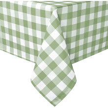 Éadach Boird Gingham Glas Saoi & Bán 60x84" – Frithsheasmhach in aghaidh roic, Uiscedhíonach, Poileistear In-nite, Comhoiriúnach le