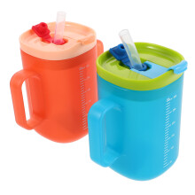 6St Plastic Kinderbeker Met Rietje, PP, Multifunctioneel Thuisgebruik