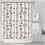 Cortina de chuveiro floral Pioneer Flower 72x84 polegadas com 12 1