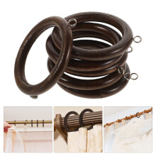 OUNONA6pcs Anillos de madera para barra de cortina Anillos de madera para colgar cortinas Anillos de madera para barra romana Anillos de repuesto