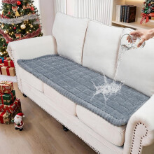 Waschbarer, rutschfester, flauschiger Sofabezug für Hunde, 3-Kissen-Sofa, haustierfreundlicher Überzug (Beige, 70x150cm)