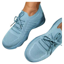 Sneakers for Women Summer Plus Size Fashion Casual Mesh Breathable Sports Shoes Light Blue US Size 6