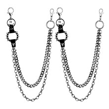 2St Punk Broekenketting Zwart Met Spikes Portemonnee En Sleutels