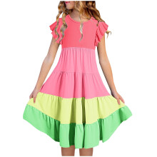 Mouwloze jurk voor peutermeisjes, effen kleur, zomerkleding voor meisjes, maat 14T