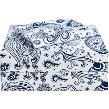 Marineblaues Paisley-Bettwäscheset, Einzelbettgröße, 3-teilig, weiche, bedruckte Mikrofaser-Bettlaken mit extra tiefen Taschen
