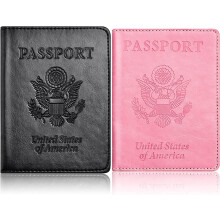 2PCS Passport Holders,Ultra Slim Passport Wallet,PU Leather Passport Cover for Women and Men
