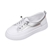 Ediodpoh Pantofi de damă, pantofi casual cu talpă plată, pantofi comozi din piele, pantofi mici albi, pentru uz zilnic, pantofi pentru femei,