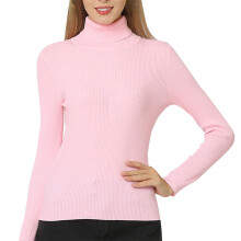 Damen-Rippstrickpullover mit Rollkragen, schmale Passform, leichter Langarmpullover