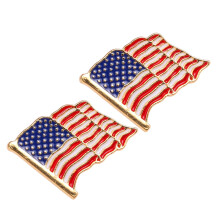 Lot de 2 insignes en métal représentant le drapeau américain. Broche drapeau américain en alliage, insigne patriotique en métal, épinglette