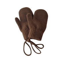 Children's Winter Mittens Candy Colors with Neck String, Baby Cozy Gloves for Cold Days Coffee,1-4 years old