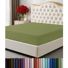 Drap-housse Queen à poches profondes en microfibre douce olive
