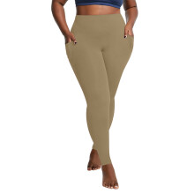 Dámske legíny Solid Plus s vreckom, elastické, s vysokým pásom, veľkosť XL-5XL
