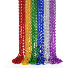 24 collane di perline metalliche (6 colori, 80 cm) – Bomboniere, decorazioni per costumi e festival per matrimoni/compleanni – Adatte a tutte le