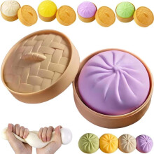 Velké knedlíčky Squishy s napařovací krabicí fialové 1 ks