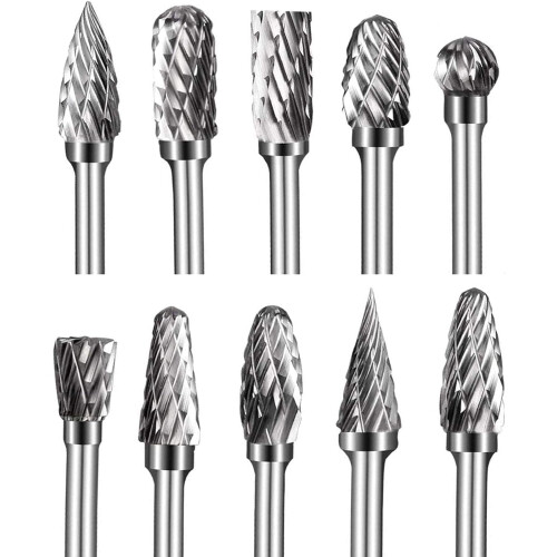 Rotary Burr Set Tungsten Carbide Double Cut 10 pcs