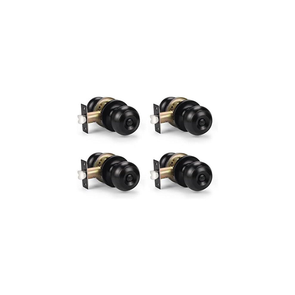 Privacy Door Knobs Matte Black 4-Pack