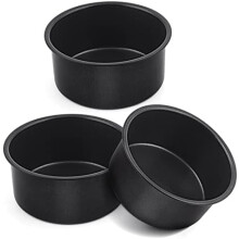 4-inch taartvormenset van roestvrij staal met antiaanbaklaag, 3 stuks