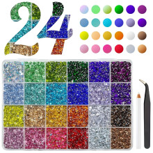 DESIGNICE3mm fladbags rhinstensæt med perler, 12 stk.