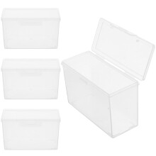 4 Pcs Greeting Card Organizer Photo Keeper Stationery Case Photos Holding Cards Container Mini Storage Box Plastic Travel