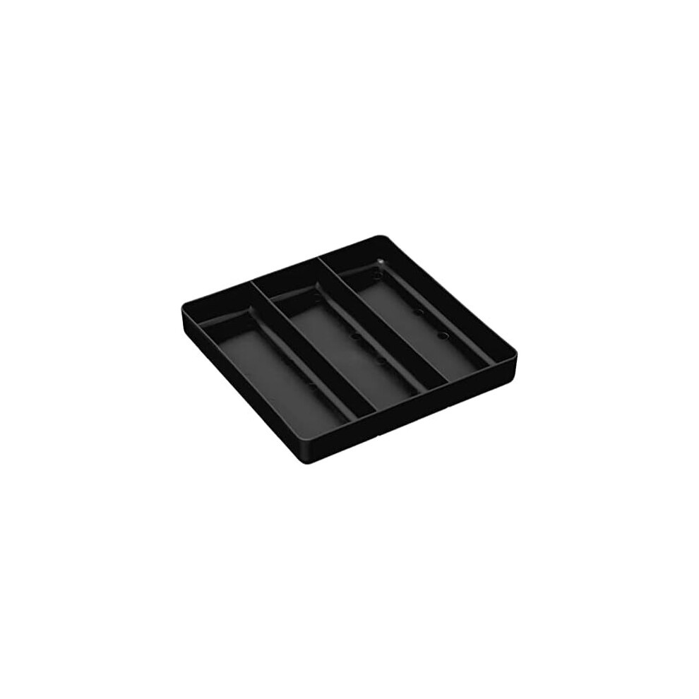 Stackable 3-Compartment Tray Â Impact Resistant Black 9401284000266