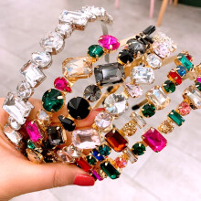 Windfall Dames Handgemaakte Boho Strass Haarband Haarband Bruids Elegante Bruiloft Hoofdband Accessoires
