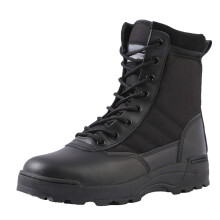 Men's Military Tactical Work Boots Side Zipper Leather Outdoor Motorcycle Combat Boots