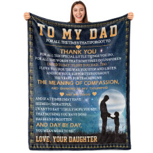 Couverture cadeau Gresahom pour papa (101,6 x 127 cm) – Le meilleur cadeau pour la fête des pères et l'anniversaire de votre fille, jeté avec