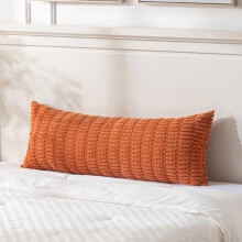 Clúdach Pillow Lumbar Corduroy Oráiste Dóite 14x36 orlach