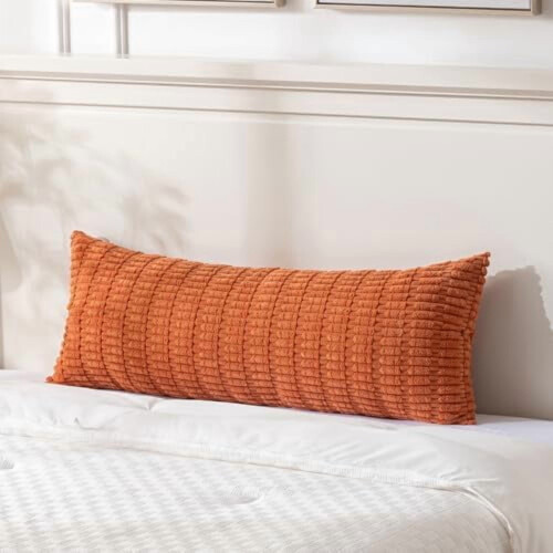 Μαξιλαροθήκη οσφυϊκής χώρας Burnt Orange 14x36”, Φθινοπωρινή διακόσμηση Farmhouse Boho, απαλό
