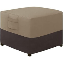 Housse pour pouf d'extérieur, housse imperméable pour pouf de patio, housse robuste pour meubles d'extérieur avec poignées rembourrées (56 x 56