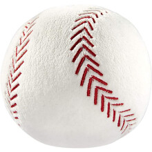Niedliches, rundes Plüsch-Dekokissen für Zuhause, Büro oder Sofa, gefülltes Rückenkissen im Baseball-Stil, F82406