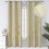 96" Extra Long Blackout Curtains, Palm Tree & Wheat Pattern, Light Blocking, 42Wx72L Beige, 2 Drapes 1