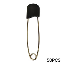 DESIGNICE Lot de 50 épingles de sûreté pour bébé, sûres et sécurisées, adaptées aux bébés, noires