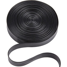 5m Foldover Leather Strips, 15mm Black Lychee Grained Leatherette Strap for Sewing, Crafts, Jewelry Making – Compatible with DIY Tools