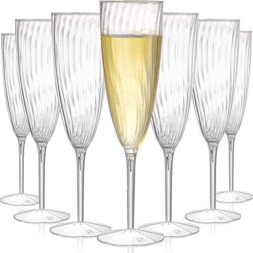 Copas de champán de plástico transparente de 177 ml (18 unidades)