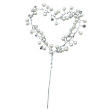 Herzförmiger Tortenaufsatz, Dekoration für Hochzeitstorten, Brautpartys, Verlobungsfeiern und Geburtstage (Silber)
