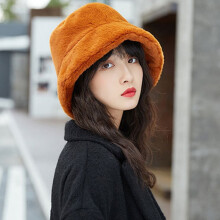 Women Winter Plush Bucket Hat Warm Solid Color Faux Fur Fisherman Cap Flat Top Wide Brim Warm Plush Fisherman Hat Bucket Cap
