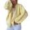 Damenpullover, einfarbig, modisch, mit Cut-Outs, Patchwork, langärmelig, lässig, Strickoberteil, Cardigan, Pullover für Damen (Gelb, XL) 1