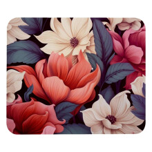 Muismat met bloemenmotief en rubberen onderkant