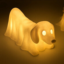 Luminária Fantasma Dachshund Japceit – Abajur de Halloween com Cachorro Brilhante, Decoração Assustadora com Luz Suave para Amantes e