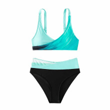 Flatterende badedrakter for kvinner, badetøy for kvinner, bikini med stropper, europeisk og amerikansk, sexy stripete, kryssover-badedrakt,