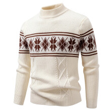 Fula jultröjor för män vinter jacquardstickad tröja kappa casual långärmad pullover mjuk bekväm varm mode ytterkläder för höstsäsongen