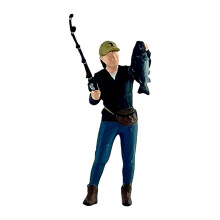 Figura de pescador masculino em resina na escala 1/64