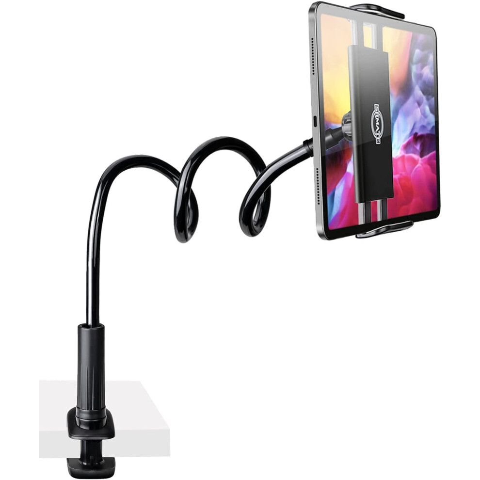Gooseneck Tablet Holder | Flexible 33In Clamp Mount For Iphone, Ipad, Switch, Galaxy Tabs, Kindle Fire (4.7"-11") – Compatible With Iphone, 9110895668429