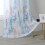 Cortinas longas de 63 polegadas (160 cm) de comprimento para quarto e sala de estar, com estampa floral azul, ilhós, semitransparentes, conjunto de 1