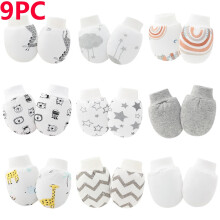 9/15/20 Pairs Newborn Baby Cute Cotton Mittens Infant No Scratch Mittens Toddler Boys Girls Gloves 0-12 Months