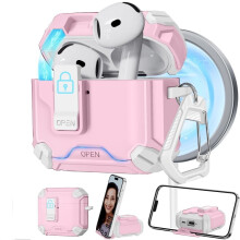 Compatibile con AirPods4Case: supporto invisibile integrato, compatibile con MagSafe, apertura automatica, protezione di livello militare + kit di